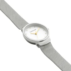CODHOR Montre Fleur Blanc cadran argenté fond argenté bracelet acier argenté Hot