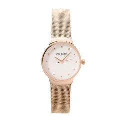 CODHOR Montre Fleur Rose cadran doré rosé fond doré rosé bracelet acier doré rosé Best