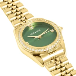 CODHOR Montre Irina Vert cadran doré fond vert bracelet acier doré Online
