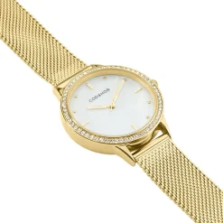 CODHOR Montre Joy Nacre cadran doré fond blanc bracelet acier doré Hot