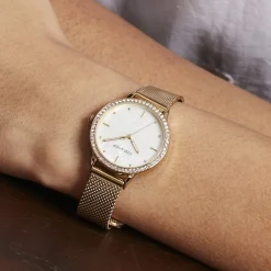 CODHOR Montre Joy Nacre cadran doré fond blanc bracelet acier doré Hot