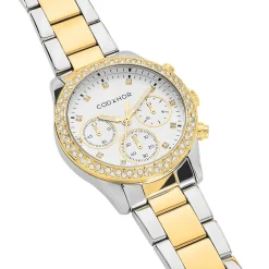 CODHOR Montre Julia Blanc cadran bicolore fond blanc bracelet alliage bicolore Outlet