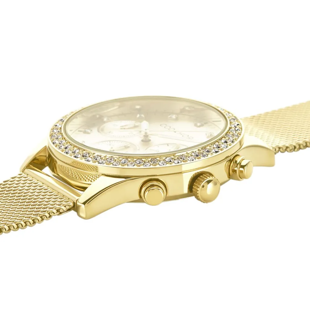 CODHOR Montre Julia Doré cadran doré fond champagne bracelet acier doré Online