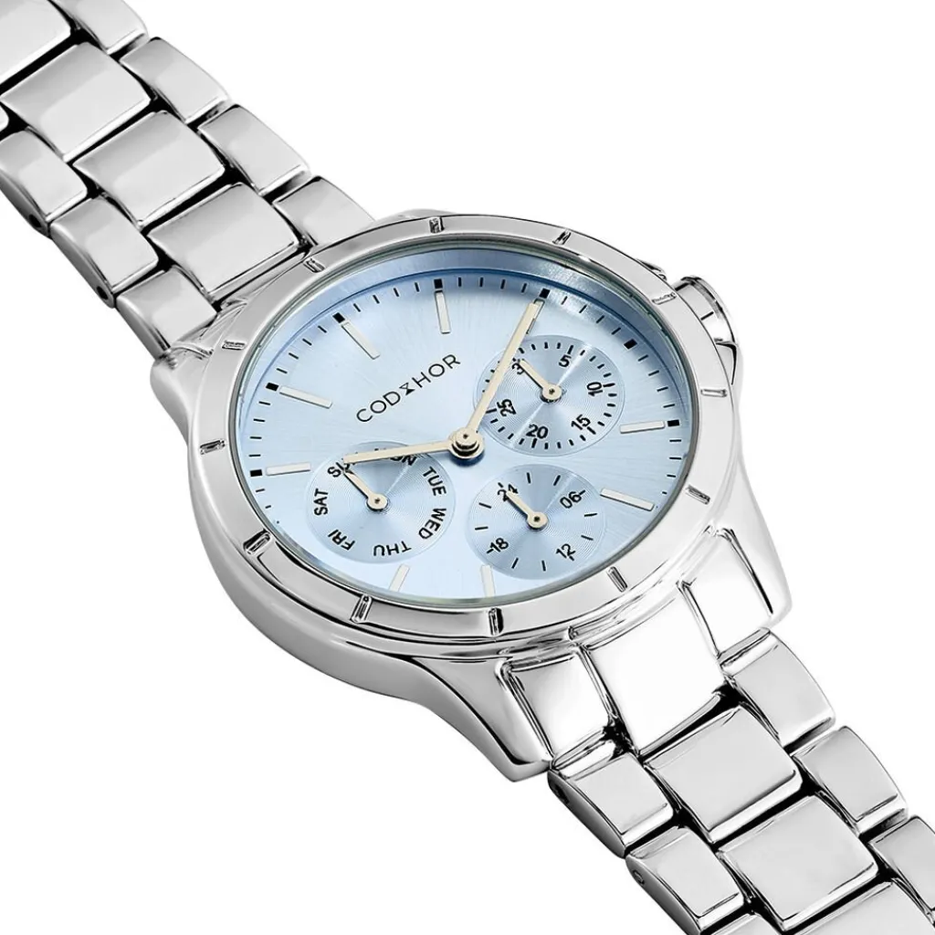 CODHOR Montre Juliette Bleu Sky cadran argenté fond bleu sky bracelet alliage argenté Online