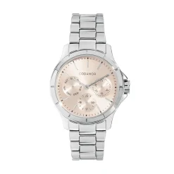CODHOR Montre Juliette Rose cadran argenté fond rose bracelet alliage argenté Discount