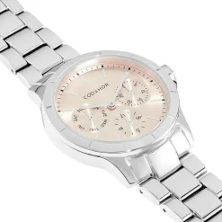 CODHOR Montre Juliette Rose cadran argenté fond rose bracelet alliage argenté Discount