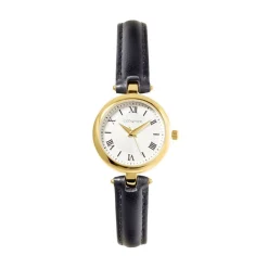 CODHOR Montre Leonie Argenté cadran doré fond argenté bracelet synthétique noir Clearance