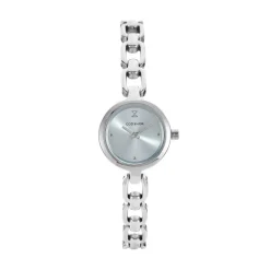 CODHOR Montre Lina Bleu Gris cadran argenté fond bleu gris bracelet alliage argenté Clearance