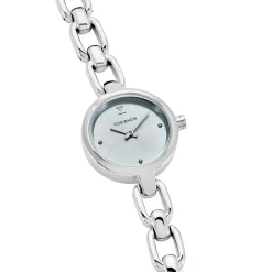 CODHOR Montre Lina Bleu Gris cadran argenté fond bleu gris bracelet alliage argenté Clearance