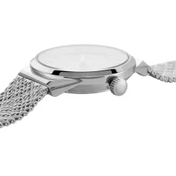 CODHOR Montre Lola Noir cadran argenté fond noir bracelet acier argenté New