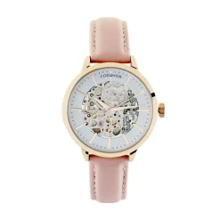 CODHOR Montre Louise Blanc cadran doré rose fond blanc bracelet synthétique rose Best
