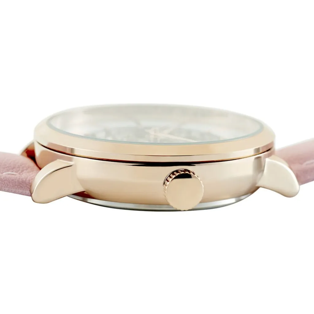 CODHOR Montre Louise Blanc cadran doré rose fond blanc bracelet synthétique rose Best