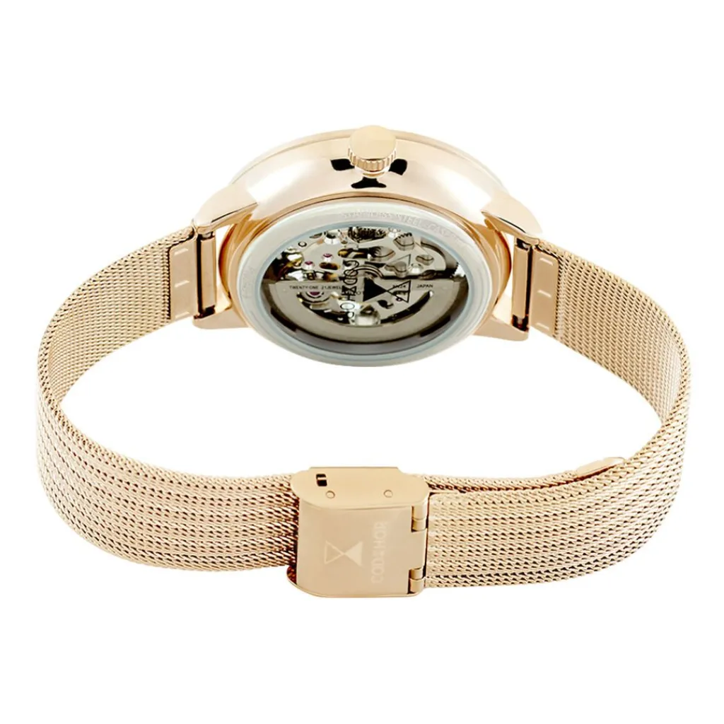 CODHOR Montre Louise Noir cadran doré rose fond noir bracelet acier doré Discount