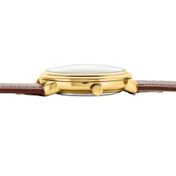 CODHOR Montre Louna Argenté cadran doré fond argenté bracelet synthétique marron Discount