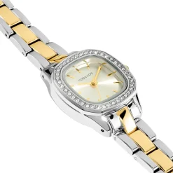 CODHOR Montre Mona Doré cadran argenté fond doré bracelet alliage bicolore
