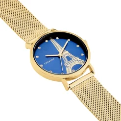 CODHOR Montre Monument Bleu cadran doré fond bleu bracelet acier doré Clearance