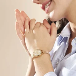 CODHOR Montre Nerine Doré cadran doré fond champagne bracelet acier doré Sale