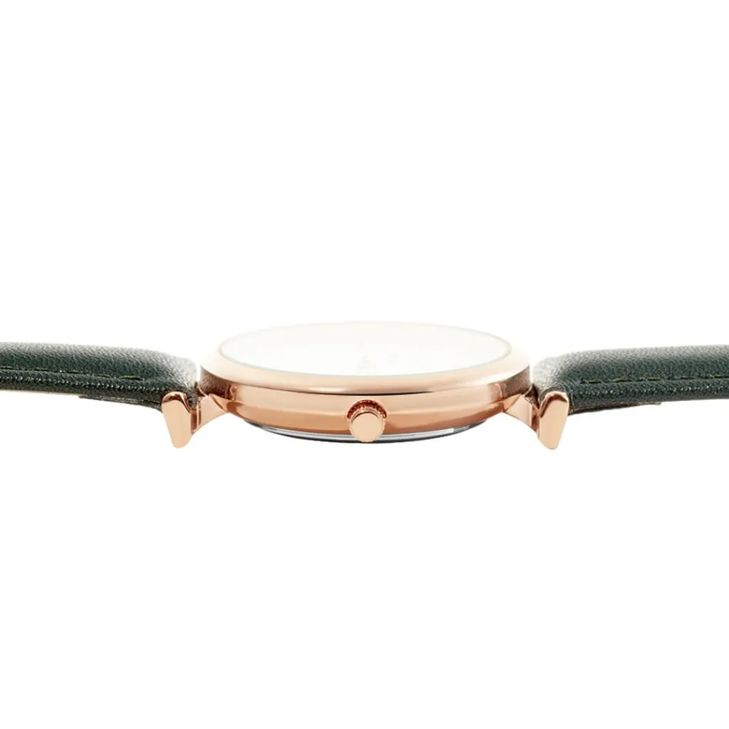 CODHOR Montre Nidia Blanc cadran doré rose fond blanc bracelet synthétique vert Clearance