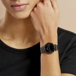 CODHOR Montre Nidia Noir cadran noir fond noir bracelet acier noir New