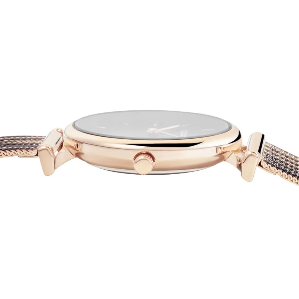 CODHOR Montre Nidia Noir cadran doré rose fond noir bracelet acier noir Sale