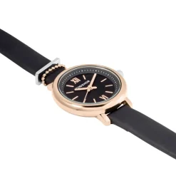 CODHOR Montre Nérine Noir cadran doré rose fond noir bracelet synthétique noir New