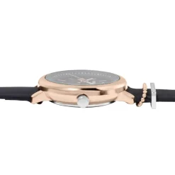 CODHOR Montre Nérine Noir cadran doré rose fond noir bracelet synthétique noir New