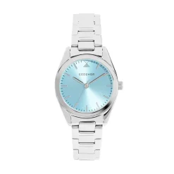 CODHOR Montre Sacha Bleu Sky cadran blanc fond bleu sky bracelet acier argenté Best