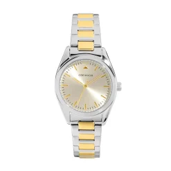 CODHOR Montre Sacha Doré cadran blanc fond doré bracelet acier bicolore