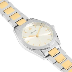 CODHOR Montre Sacha Doré cadran blanc fond doré bracelet acier bicolore