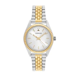 CODHOR Montre Sandy Blanc cadran bicolore fond blanc bracelet alliage bicolore