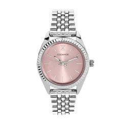 CODHOR Montre Sandy Rose cadran argenté fond rose bracelet alliage argenté Outlet