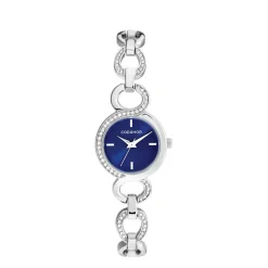CODHOR Montre Sarah Bleu cadran argenté fond bleu bracelet alliage argenté Best