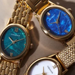 CODHOR Montre Suzanne Nacre Blanche cadran doré fond nacre blanche bracelet acier doré Best