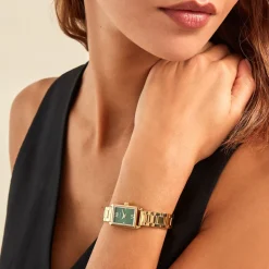 CODHOR Montre Suzy 2 Vert cadran doré fond vert bracelet acier doré Online