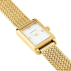 CODHOR Montre Suzy Blanc cadran doré fond blanc bracelet acier doré Best