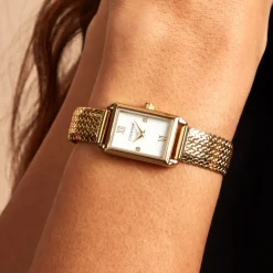 CODHOR Montre Suzy Blanc cadran doré fond blanc bracelet acier doré Best