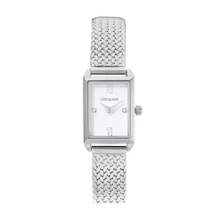 CODHOR Montre Suzy Blanc cadran argenté fond blanc bracelet acier argenté Clearance