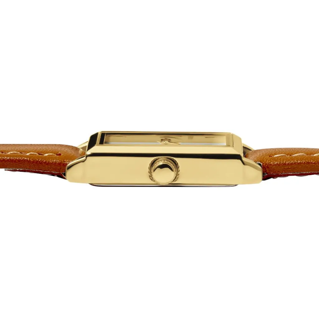 CODHOR Montre Suzy Blanc cadran doré fond blanc bracelet synthétique marron Online