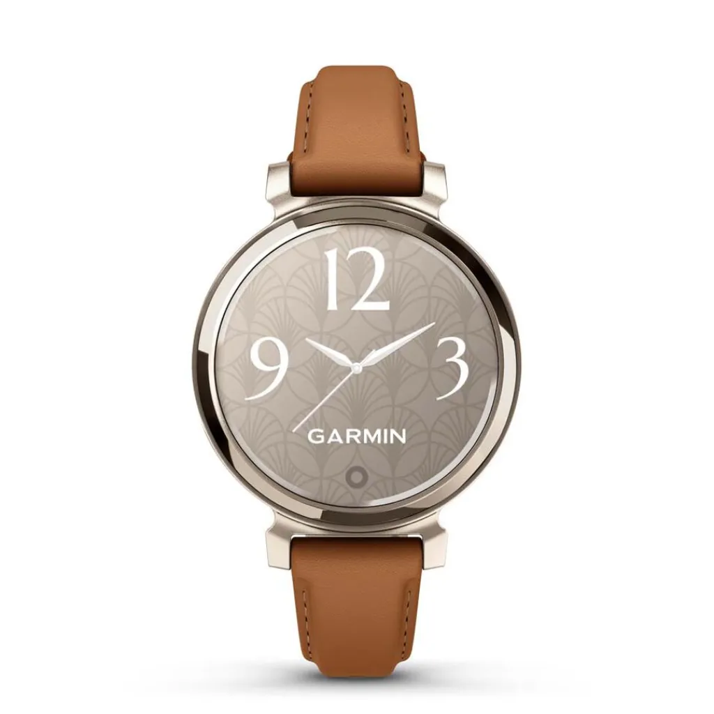 GARMIN Montre Connectée Lily 2 Crème cadran crème fond crème bracelet cuir camel Online