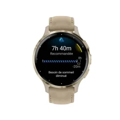 GARMIN Montre Connectée Venu 3 cadran beige bracelet cuir beige