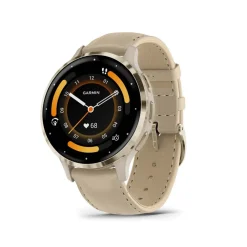 GARMIN Montre Connectée Venu 3 cadran beige bracelet cuir beige