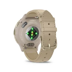 GARMIN Montre Connectée Venu 3 cadran beige bracelet cuir beige