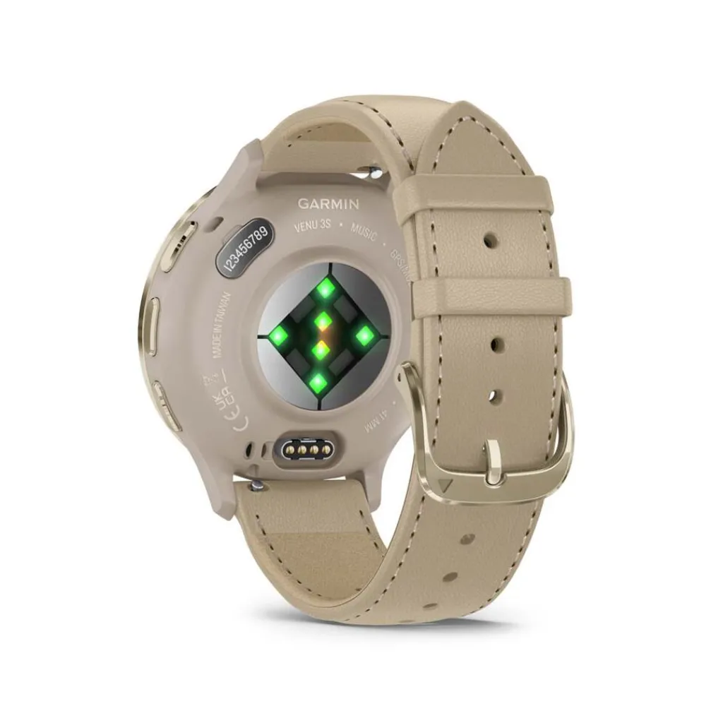 GARMIN Montre Connectée Venu 3 cadran beige bracelet cuir beige