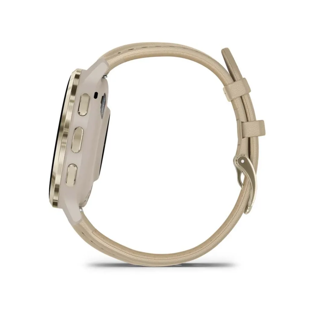 GARMIN Montre Connectée Venu 3 cadran beige bracelet cuir beige