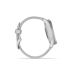GARMIN Montre Connectée Vivomove Trend cadran argenté fond personnalisable bracelet silicone gris Hot