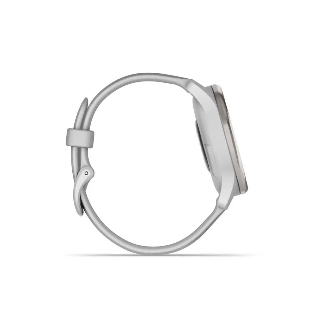 GARMIN Montre Connectée Vivomove Trend cadran argenté fond personnalisable bracelet silicone gris Hot