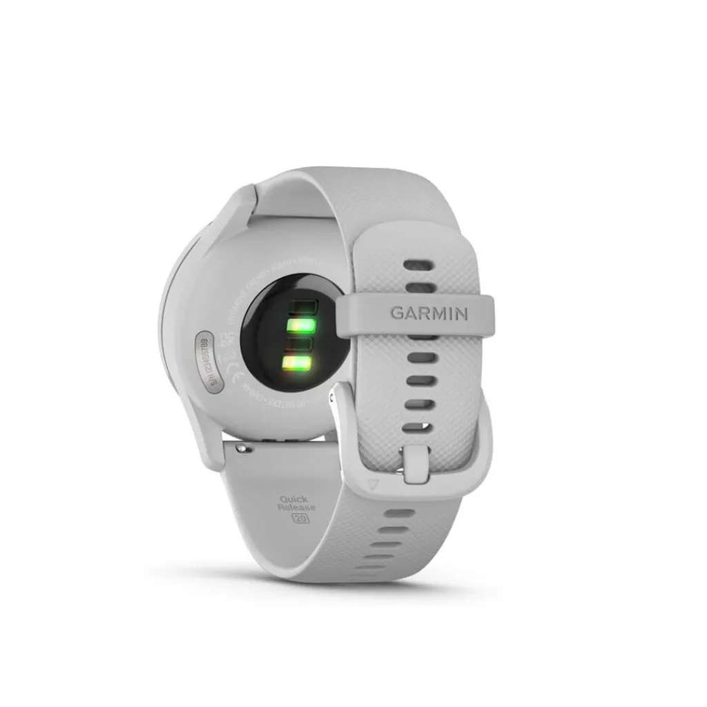 GARMIN Montre Connectée Vivomove Trend cadran argenté fond personnalisable bracelet silicone gris Hot