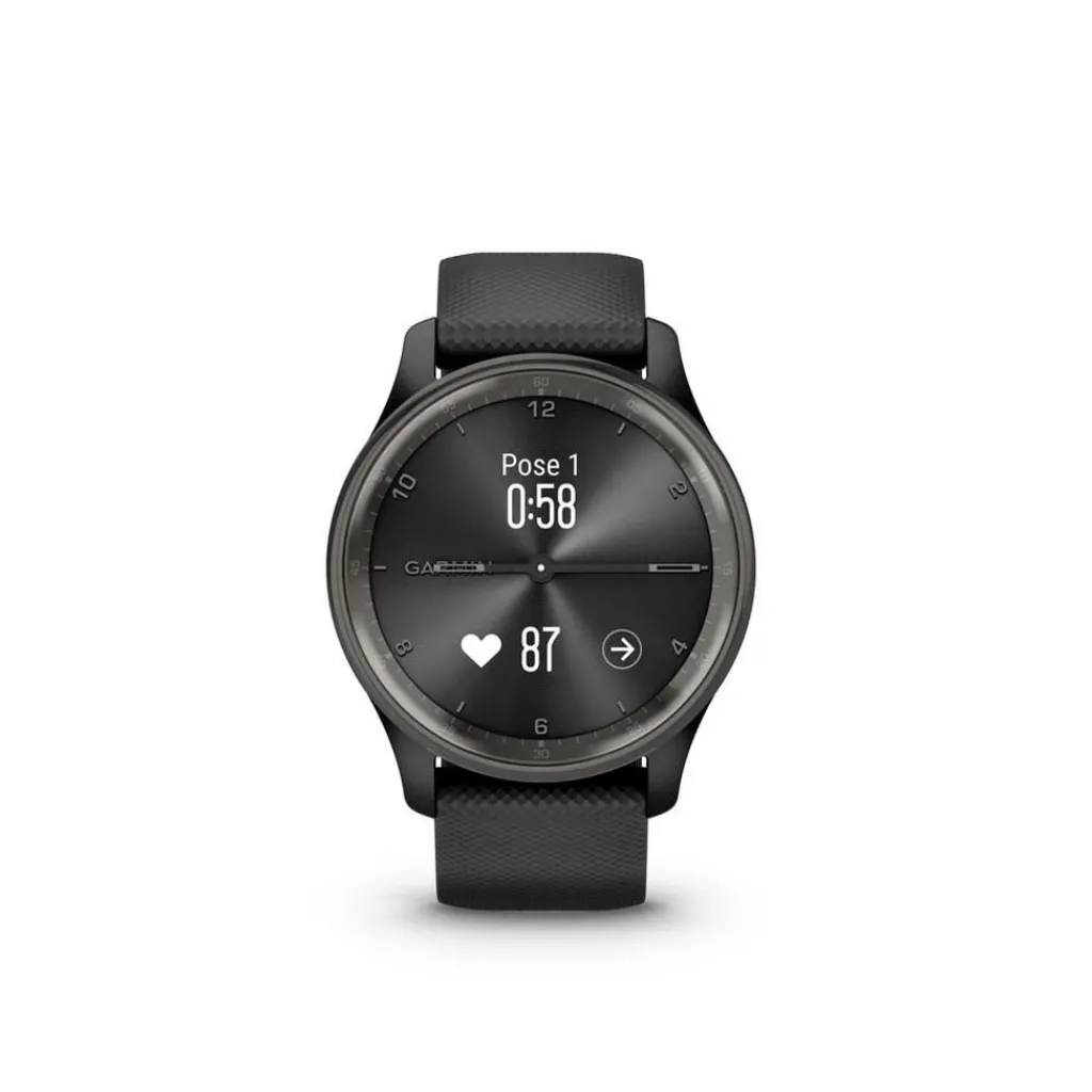 GARMIN Montre Connectée Vivomove Trend cadran noir fond personnalisable bracelet silicone noir Online