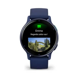 GARMIN Montre Connectée vivoactive 5 cadran bleu fond personnalisable bracelet silicone bleu Outlet