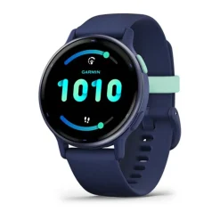 GARMIN Montre Connectée vivoactive 5 cadran bleu fond personnalisable bracelet silicone bleu Outlet